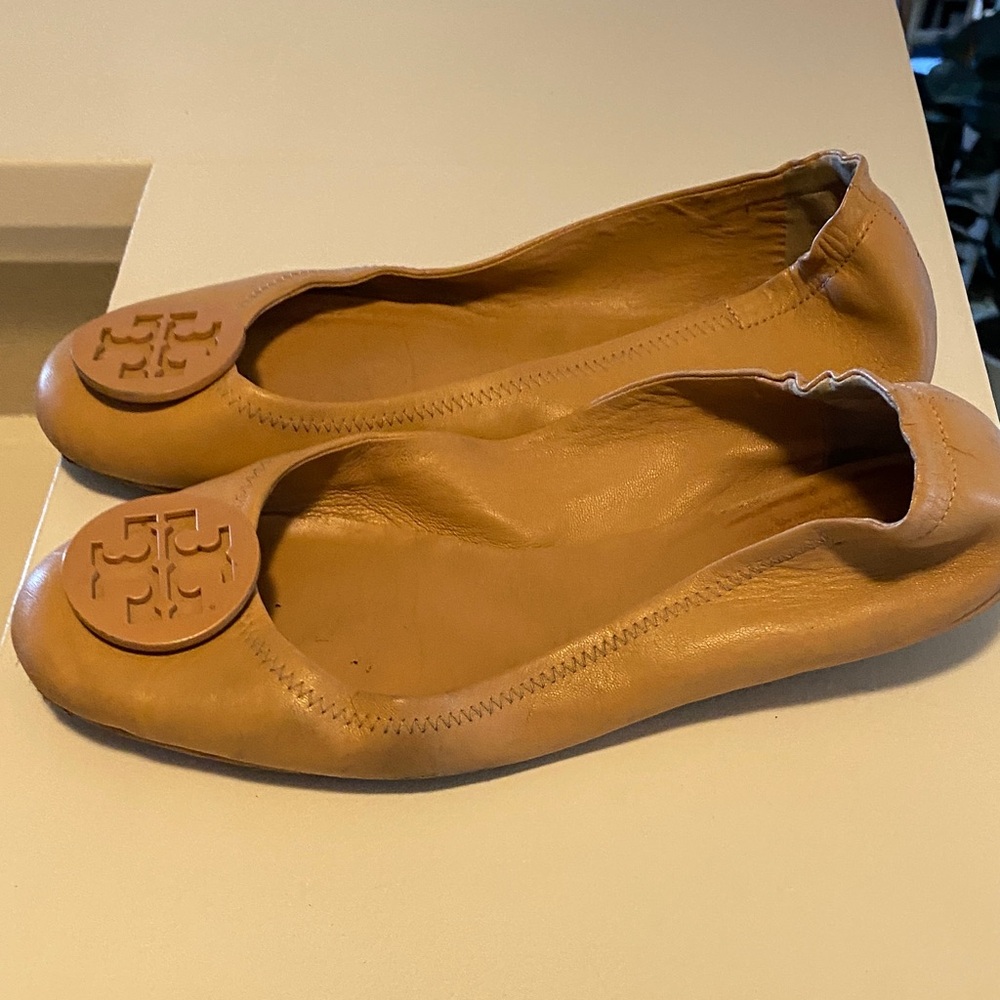 Tory Burch Camel Leather Flats - Picture 3 of 5